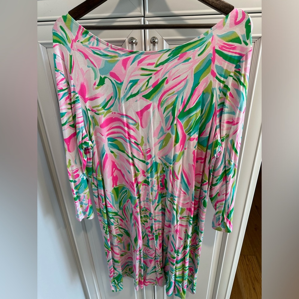 Lilly Pulitzer Pink & Green Tropical Print Women’s Dress